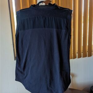 Michael by Kors Sheer Knit Vest Zipper Top Black - Small